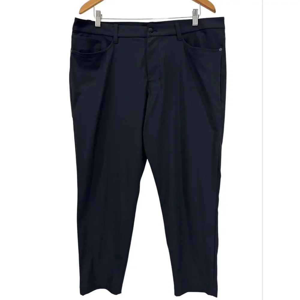 Lululemon ABC Slim Fit 5 Pocket Pant Mens 36x29 Black Warpstreme Stretch Casual